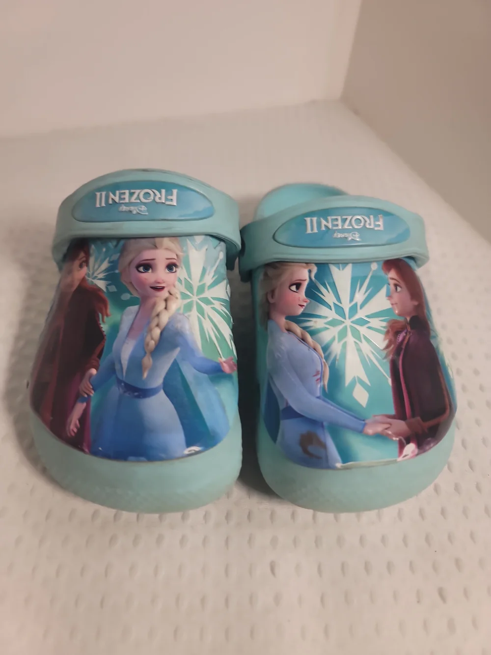Disney Frozen II Light Aqua Kids Clog Sandals with Elsa & Anna